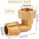 thumbnail image 2 of 2pcs Brass 1/2 Inch 90 Elbow Connector Male To Female Thread Angles Fittings Upgrades for Plumbing And Central Heating, 2 of 4