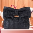 thumbnail image 3 of Yucurem Women Straw Evening Bag With Bow Weaving Clutch Bag Ladies Daily Bag (Black) Casual straw bag (Black), 3 of 5