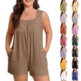 thumbnail image 5 of Women Sleeveless Scoop Neck Loose Fit Romper with Pockets Casual Summer Outfit, 5 of 5
