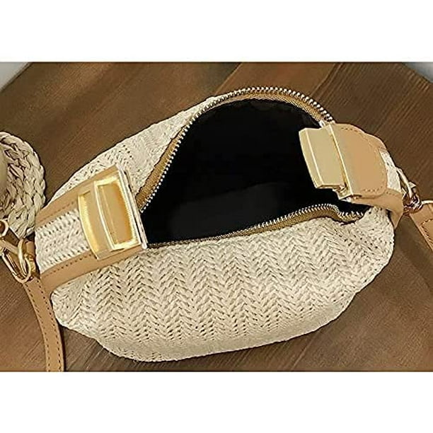 Htooq Summer Cross Body Shoulder Bag Handmade Straw Purse Crossbody Bag Women Handbag Chic Top Handle Big Capacity Travel Purse Green