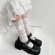 thumbnail image 3 of Calcetines hasta la pantorrilla de encaje calados estilo japonés para mujer y niña, medias de satén con lazo de felpa, estilo japonés, princesa de Anime, medias de tubo medio, 3 of 4