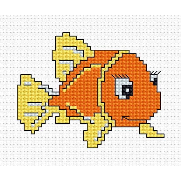 Orange Fish B081L Counted Cross-Stitch Kit
