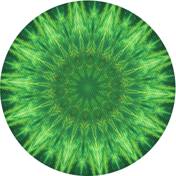 Ahgly Company Indoor Square Patterned Green Area Rugs, 3' Square