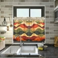 thumbnail image 4 of Yayeee Kitchen Curtains Tier Pair Light Filtering 27"x24" Rod Pocket Short Cafe Window Panel, Abstract Desert Pattern, 4 of 7