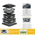 thumbnail image 5 of Solar Lights for Fence Post Cap Outdoor Deck 4 Pack for 4x4/5x5/6x6 Wooden/Vinyl Posts Two Light Modes LED Warm/Cool White Decor for Garden Patio. (Black, 4), 5 of 8