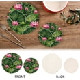 thumbnail image 4 of SKYSONIC Summer Oriental Lotus Pot Holders Trivets, 2 Pcs Heat Resistant Trivets,Water Lily Cotton Thread Weave Mats for Hot Pads Pans Pot Bowl Teapot for Kitchen Decor, 4 of 7