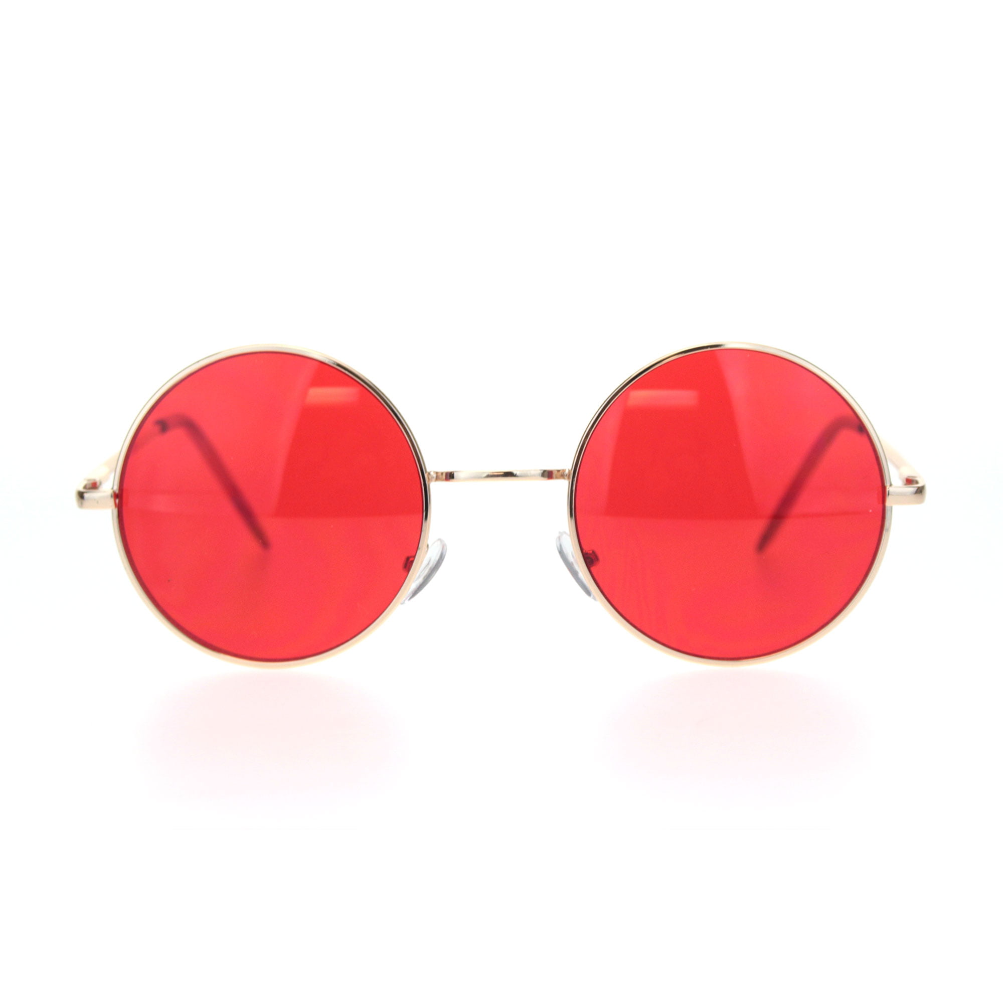 Pop Color Hippie Round Circle Metal Sunglasses Gold - Walmart.com