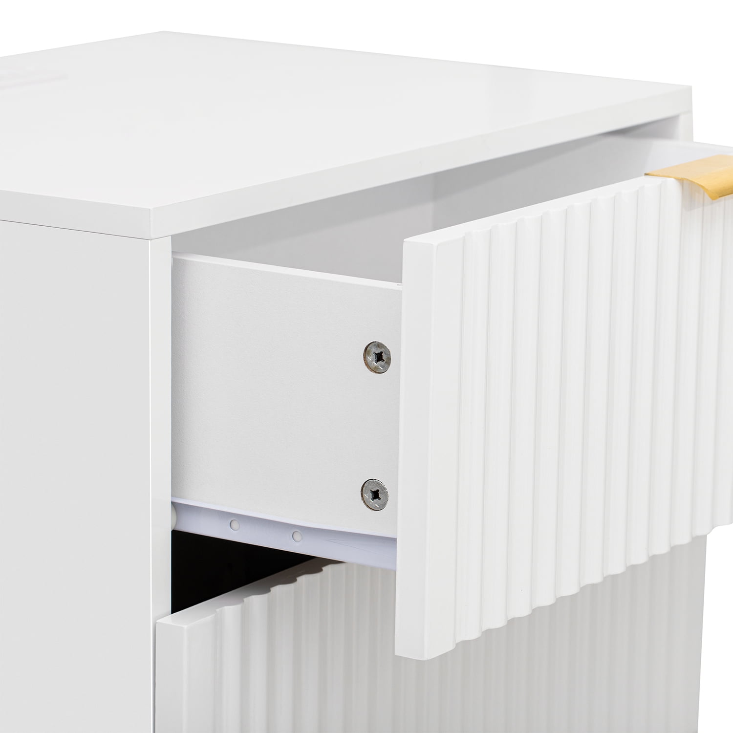 Kadyn Nightstand with 2 Drawers & Golden Handle, Storage Wood Bedside Table with USB Charging Ports, Modern Night Stand for Bedroom, Living Room, Sofa Couch, White Kadyn Nightstand with 2 Drawers & Golden Handle, Storage Wood Bedside Table with USB Charging Ports, Modern Night Stand for Bedroom, Living Room, Sofa Couch, White