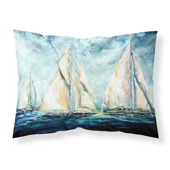 Carolines Treasures MW1283PILLOWCASE The Last Mile Sail boats Fabric Standard Pillowcase Standard multicolor
