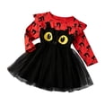 thumbnail image 3 of Weebloom Halloween Toddler Girls Dress Tutu Cat Dress Up Party Long Sleeve Stage Performance Outfit Clothes Dresses For Girls Red 4-5 Years, 3 of 8