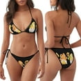 thumbnail image 3 of Naloa Sunflower Gnomes 5 Print Women Halter Bikini Set ,Two Piece Triangle Swimsuit,Tie Bathing Suit,Sexy Triangle Two Piece Swimwear, 3 of 5