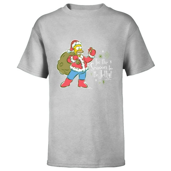 The Simpsons Homer Santa Christmas Season to be Jelly - Short Sleeve T-Shirt for Kids - Customized-Athletic Heather