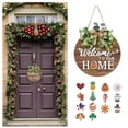 thumbnail image 2 of Tkrady 14 Cute Icons Interchangeable Seasonal Welcome Sign Front Door Decoration, Rustic Round Wood Wall Hanging Outdoor, Farmhouse, Porch, for Spring Summer Fall Winter All Seasons Holidays, 2 of 6