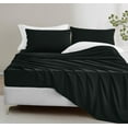thumbnail image 2 of Chezmoi Collection Extra Soft Bed Sheets Set, Double Brushed Microfiber 14-Inches Deep Pockets, 4-Piece Sheet Set, King, Black, 2 of 8