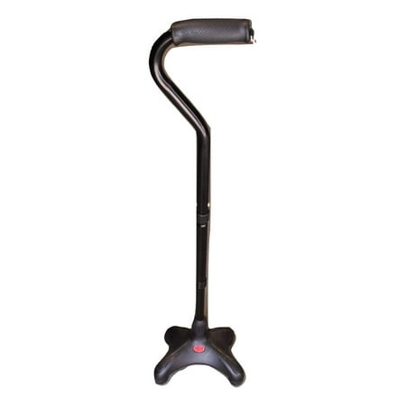 Harvy Quad Cane - Walking Stick for Men and Women - Lightweight Adjustable Folding Cane/Staff - Right and Left Hand Grip for Stability Comfort Support - Four Prong Base Walking