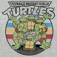 thumbnail image 2 of Women's Teenage Mutant Ninja Turtles Retro Striped Brothers Logo  Graphic Tee Athletic Heather 2X Large, 2 of 4