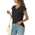thumbnail image 3 of SUNBS Womens Casual V Neck Shirts Basic Plain T Shirts Cute Tops for Women Summer Clothes, 3 of 6