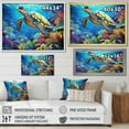 thumbnail image 4 of Designart "Azure Realm Of Sea Turtles" Coastal Coral Under Water Floater Framed Canvas Wall Art, 4 of 5