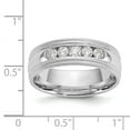 thumbnail image 7 of 14K White Gold Ring Band Men's Milgrain Diamond Lab Grown Round, Size 8, 7 of 7