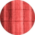 thumbnail image 1 of Ahgly Company Machine Washable Indoor Round Abstract Red Modern Area Rugs, 4' Round, 1 of 4