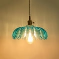 thumbnail image 5 of Flower Shape Glass Pendant Light Fixture, Single Vintage Farmhouse Hanging Lamp, Pendant Lighting for Over Kitchen Island Dining Room Table Bar Counter Laundry Room Entrance Office, 5 of 8