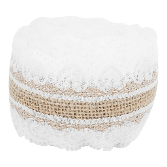 Burlap Tree Ribbon,Burlap Ribbon 5.5yd DIY Wide Burlap Ribbon Lace Burlap Ribbon Effortless Installation