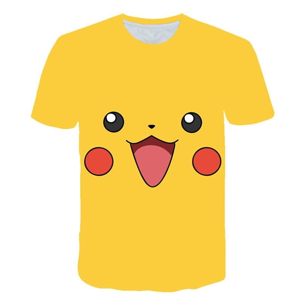 Camiseta con estampado 3D de Pokémon para niño y niña, ropa informal de Pikachu de dibujos animados, a la moda, de 3 a 14 años, novedad de verano qym unisex