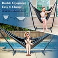 thumbnail image 3 of SUNCREAT 2-in-1 Hammocks Convertible Portable Double Hammock with Stand Included, Outdoor Hammock and Stand, Patent Pending, Dark Grey, 3 of 8