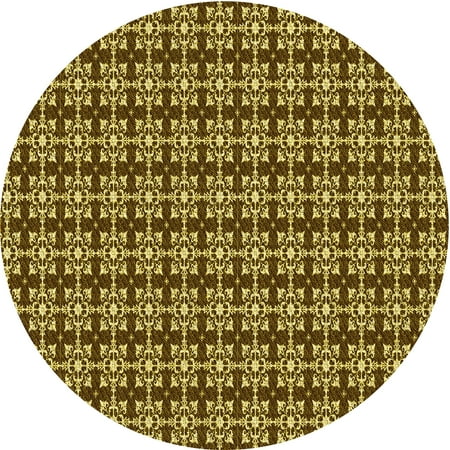 

Ahgly Company Indoor Round Patterned Bakers Brown Area Rugs 8 Round
