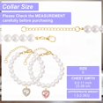 thumbnail image 2 of 2Pcs Cat Dog Pearl Necklace Collar, Small Cat Collar Pear Dog Necklaces Cute Fancy Jewelry Accessories with Heart Shape Rhinestone White Pink Wedding Birthday Party for Puppy Pets Small Dogs, 2 of 6
