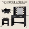 thumbnail image 7 of Homall Makeup Vanity Set with Mirro & 3 Modes Lights, Vanity Desk with Stool & Storage Drawers Shelves, Vanity Table with Power Outlet for Bedroom Dressing Room, Black, 7 of 7