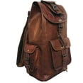 thumbnail image 3 of 24'' Genuine Leather Vintage Handmade Casual Day-pack Cross body Messenger Laptop Backpack Travel Rucksack, 3 of 5