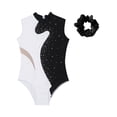 thumbnail image 3 of dPois Kids Girls Sleeveless Ballet Dance Gymnastics Leotard with Hair Band Sets Black 10, 3 of 5