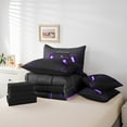 thumbnail image 5 of Manfei Neon Gamepad Twin Bedding Sets 7-Piece,Modern Geometric Honeycomb Bedding Comforter Set 7-Piece,Purple Black Sheet Sets For Boys Kids,Super Cozy Bedroom Decor Reversible, 5 of 7