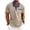 Khaki, variant on Mens T-Shirts Waffle-Weave Color-Blocked Pocketed Half-Buttoned Collared Short-Sleeve Shirt,Sizes S-3XL