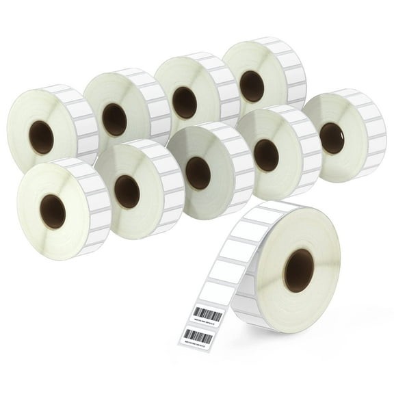 1" x 0.5" (25 mm x 13 mm) Small Labels Compatible with Zebra & More Label Printer,Premium Adhesive & Perforated [10 Rolls, 24300 Labels]