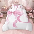 thumbnail image 2 of Erosebridal Girls Pink Bow Twin Bedding, O Letter Duvet Cover Set, Princess Style Bedroom Decor, Pink Reversible 2pcs, 1 Duvet Cover and 1 Pillowcase (No Comforter), 2 of 6