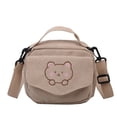 thumbnail image 2 of Bolso Bolso bandolera de pana bordado oso estudiante chica pequeño bolso de hombro (beige), 2 of 6