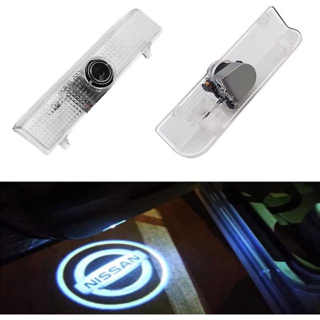 2 uds luces de puerta de coche proyector de logotipo luces de bienvenida compatibles con accesorios para Nissan Altima Coupe/atima Sedan/armada/maxima/quest/titan