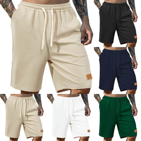 Men's Athletic Shorts - Workout Shorts Men Casual Running Men's Summer Beach Shorts Stretch Waist Athletic Gym Short for Running Casual Activewear