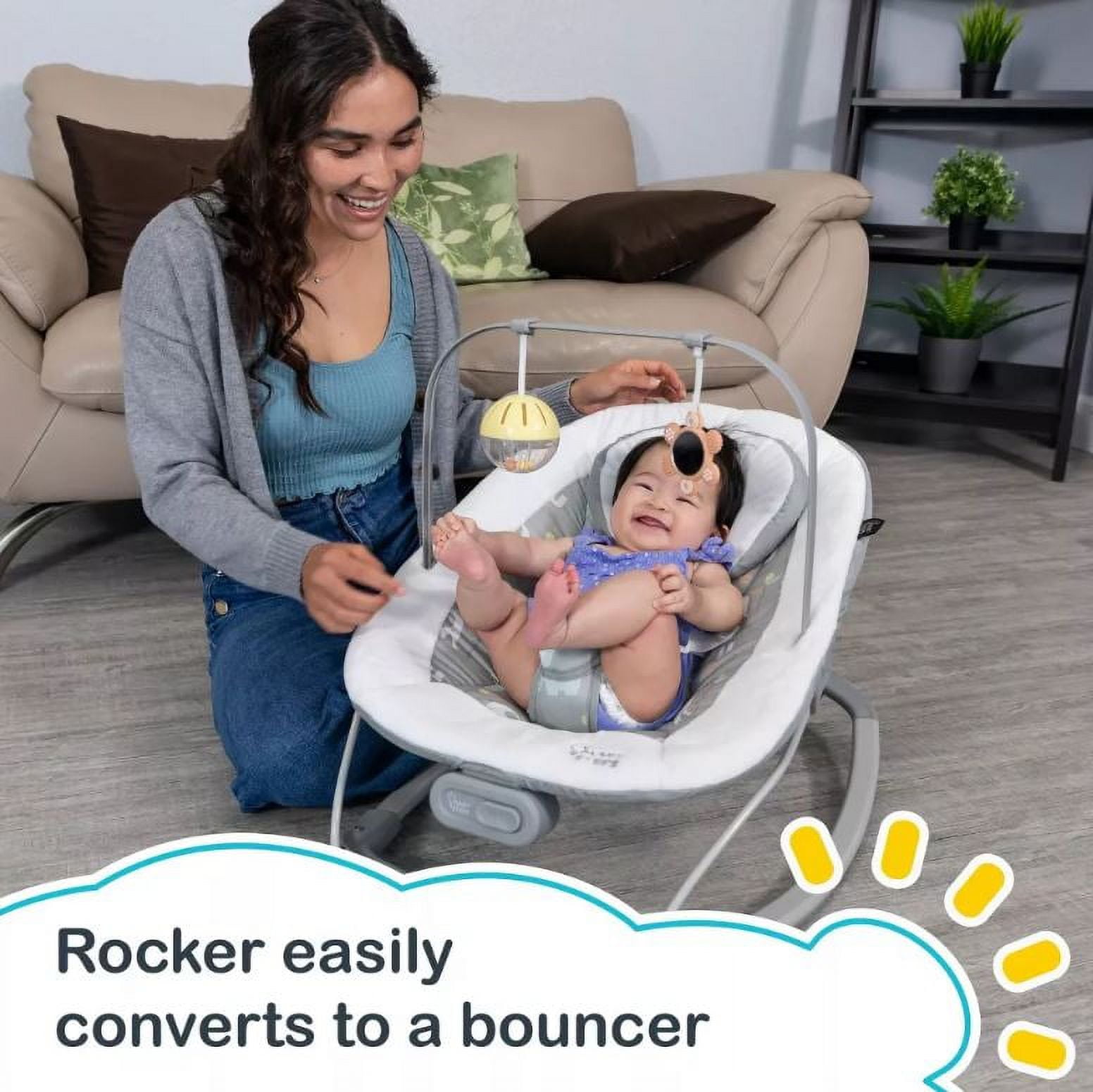 Baby Trend Smart Steps My First Rocker & Bouncer, Ergonomic Design in Diamond