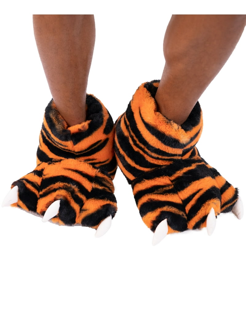 LazyOne Animal Paw Slippers, Tiger, Child and Adult Unisex  display picture 3
