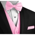thumbnail image 4 of Men's Formal Tuxedo Vest, Bow-Tie & Hankie Set for Prom, Homecoming, Wedding, Cruise in Pink - 4XL, 4 of 4