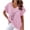 Pink, variant on CHUMUD Cotton Linen Shirts for Women Short Sleeve V Neck Cat Floral Lightweight Tees Summer Casual Loose Fit