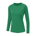 thumbnail image 6 of Women's Autumn Fitness Top with Thumbholes, Slim Fit Yoga Long Sleeve Shirt, Running Training Workout Top for Gym Exercise Athletic Wear Green XXL, 6 of 7