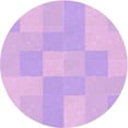 thumbnail image 1 of Ahgly Company Indoor Round Patterned Heliotrope Purple Area Rugs, 4' Round, 1 of 6