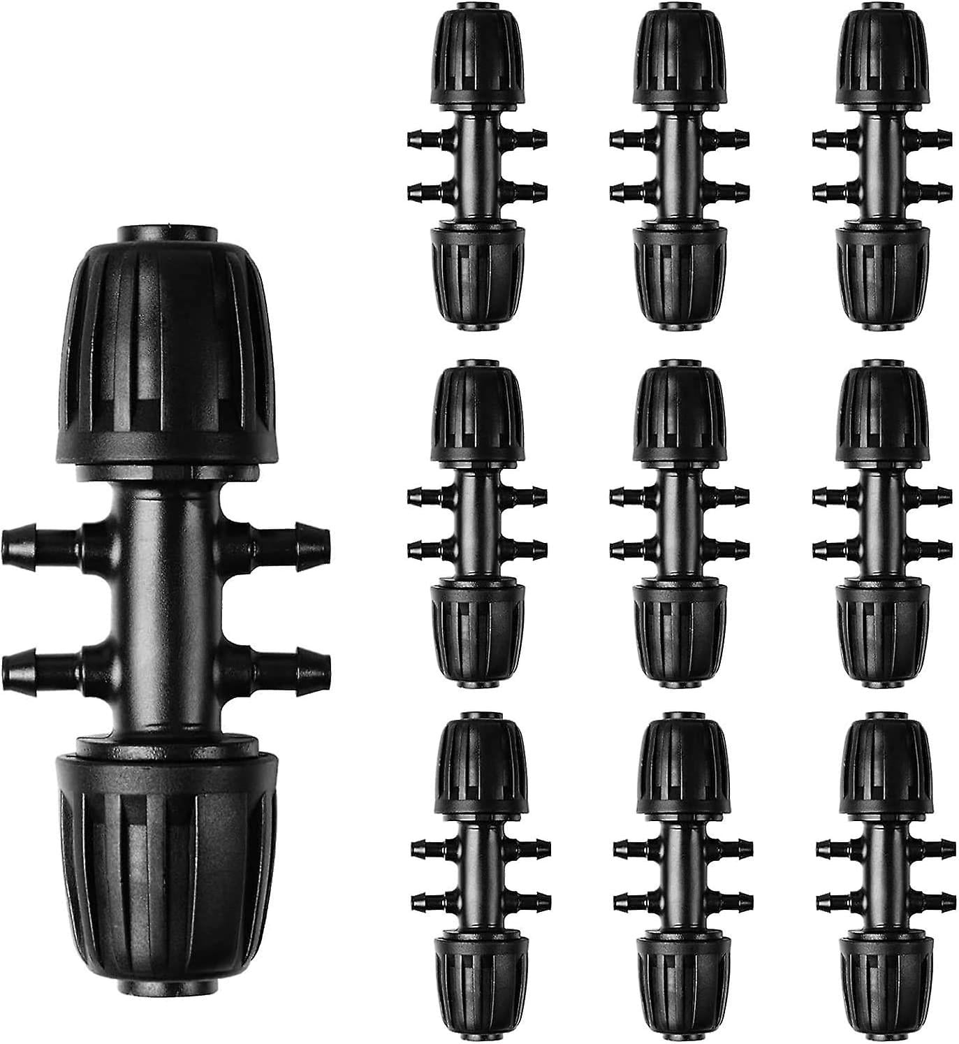 Garden Irrigation Hose Fitting, Barbed T Fitting For 1/2" To 1/4