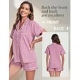 thumbnail image 4 of MAYFISH 100% Cotton Pajama Sets for Women Short Sleeve Sleepwear Button Down Pjs Summer 2 Piece Lounge Sets S-XXL(Dust Rose, Small), 4 of 6