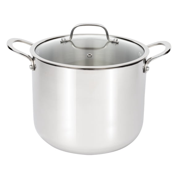 CoreClad 12-Quart Tri-Ply Stainless Steel Stock Pot, Induction Ready