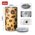 thumbnail image 4 of 20oz Coffee Tumblers Yellow and Brown Of Leopard Print Stainless Steel Vacuum Insulated Travel Tumbler Coffee Cups Mug with Lid and Straw with Cleaning Brush for Cold & Hot Drinks, 4 of 5